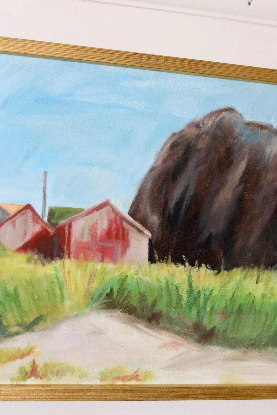 Original Swedish Oil On Canvas Painting "Light In Darkness"   Vintage & Framed photo buy
