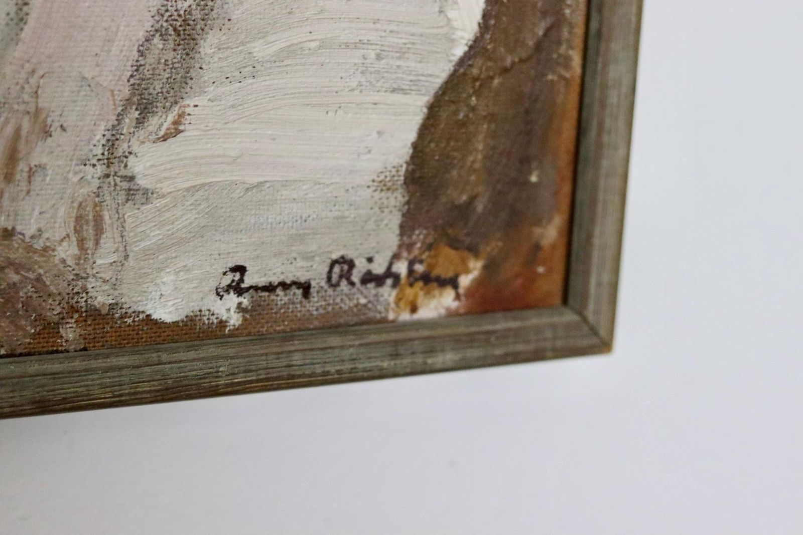 Original Swedish Mid Century Oil On Panel "Nude Woman" By Rune Rådsten  Vintage & Framed photo vintage