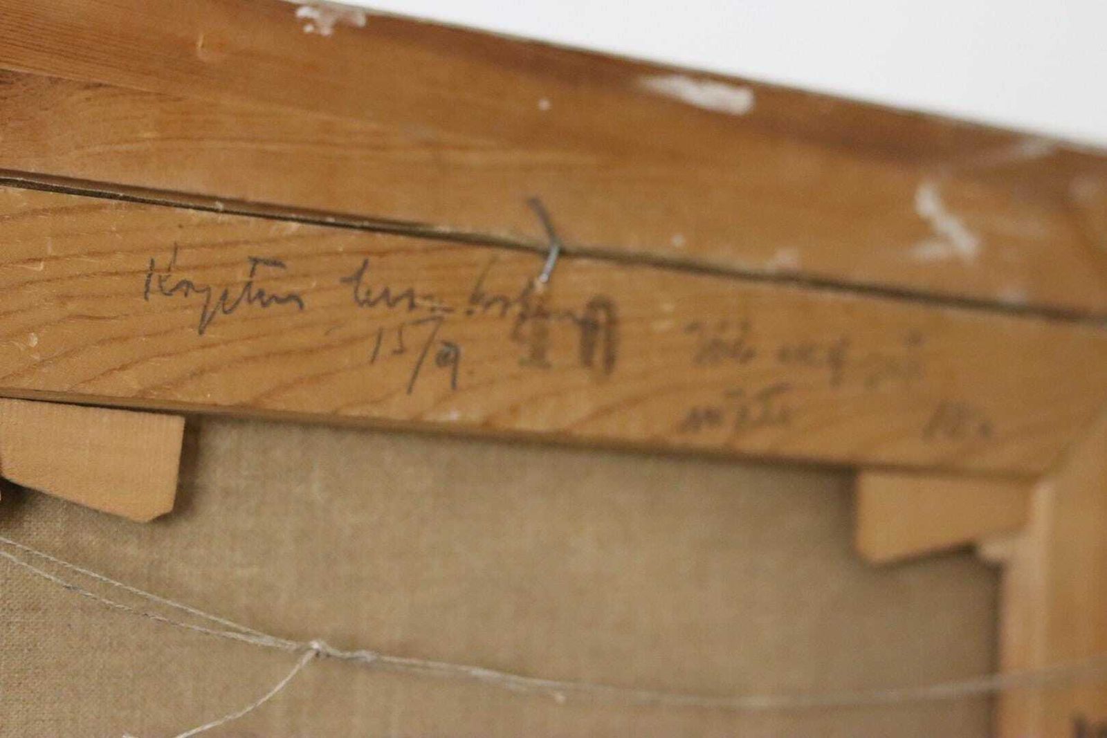 photo furniture Swedish Original Oil On Canvas Painting "Muted Houses"   Vintage & Framed