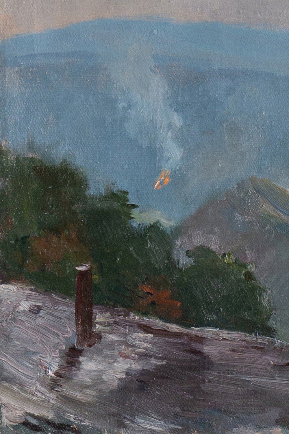 Leonid Frechkop, Mountain Chalets, Oil Painting On Canvas, 1932 photo 1500.0