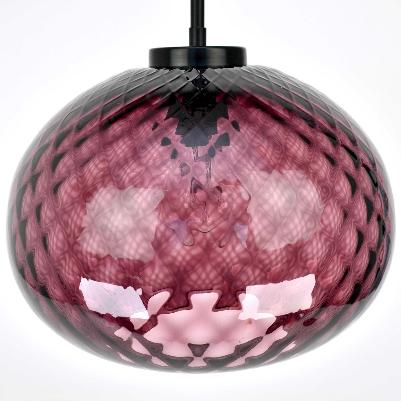 Mid Century Modern Murano Glazen Hanglamp Paars Aubergine | Plafondlamp Zwart Venini Seguso Italië Europees photo Verlichting