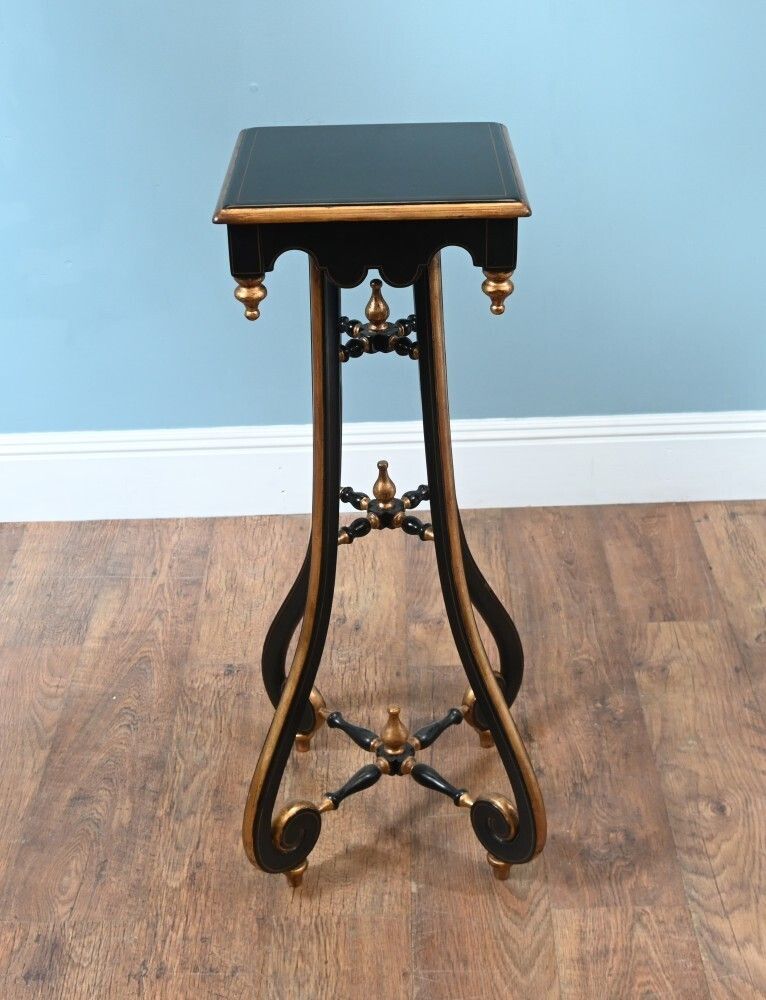 Pair Arts And Crafts Pedestal Stands Lacquered Aesthetic Movement photo 1800.0