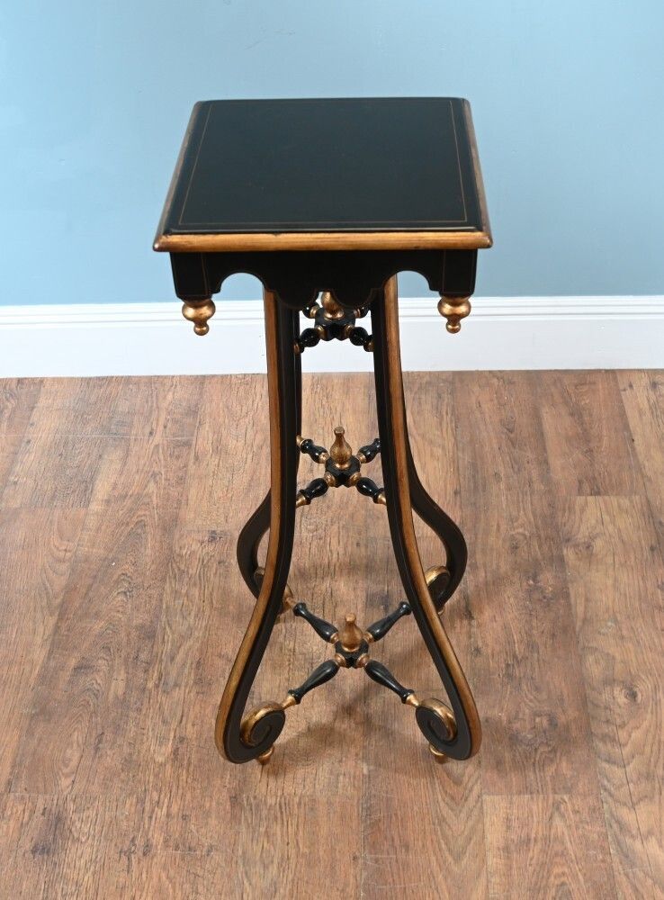 Pair Arts And Crafts Pedestal Stands Lacquered Aesthetic Movement photo buy