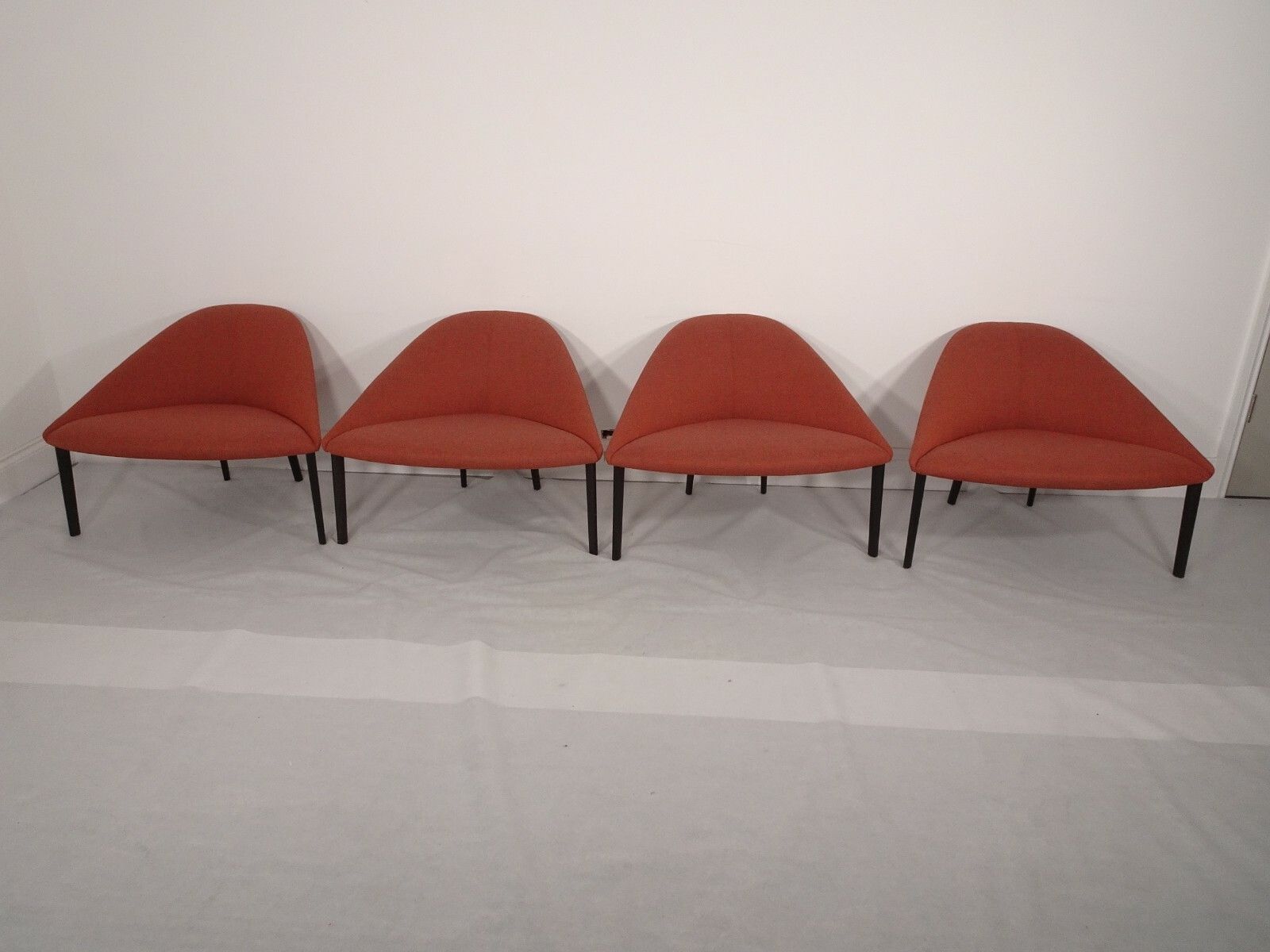 A Set Of 4 Arper Colina 4 Legged Lounge Chairs In Camira  Fabric