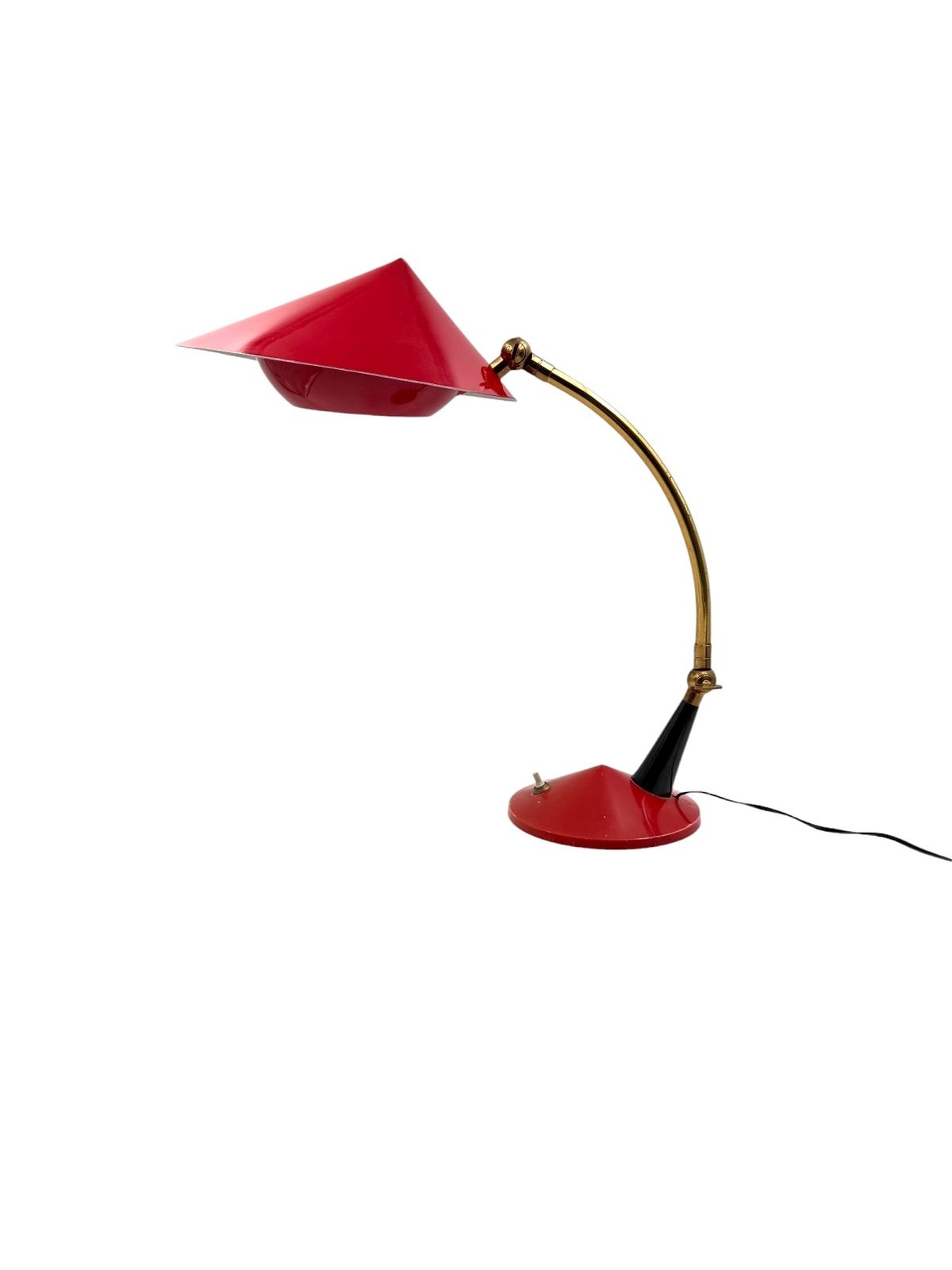Mid Century Red Desk Lamp, Stilux Milan Italy 1960 Ca. photo Lighting
