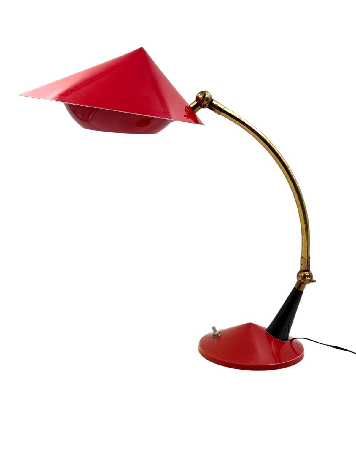Mid Century Red Desk Lamp, Stilux Milan Italy 1960 Ca. photo 760.0