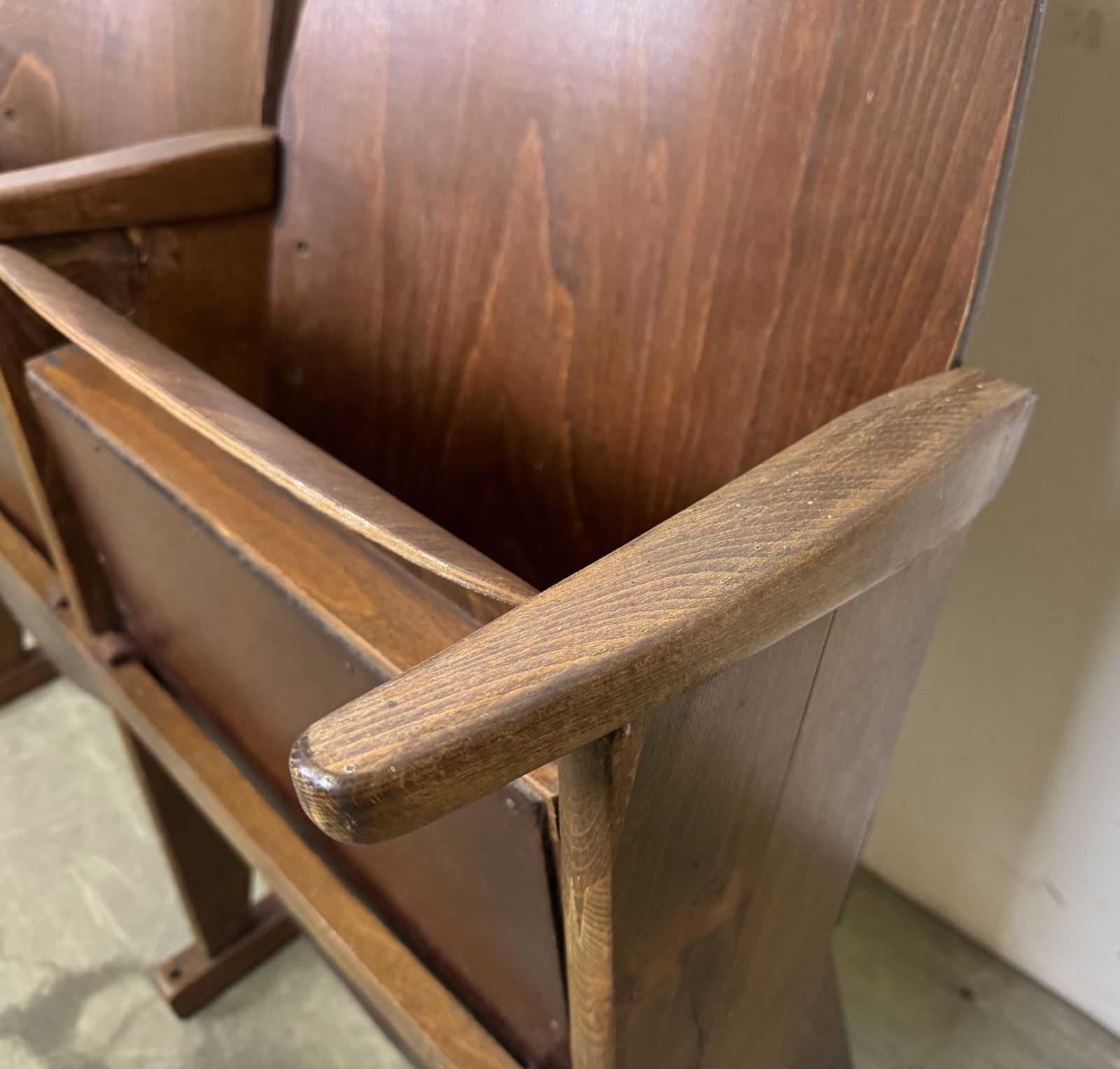 Vintage 3 Seat Cinema Theatre Bench From Ton, 1960s, 4x photo furniture