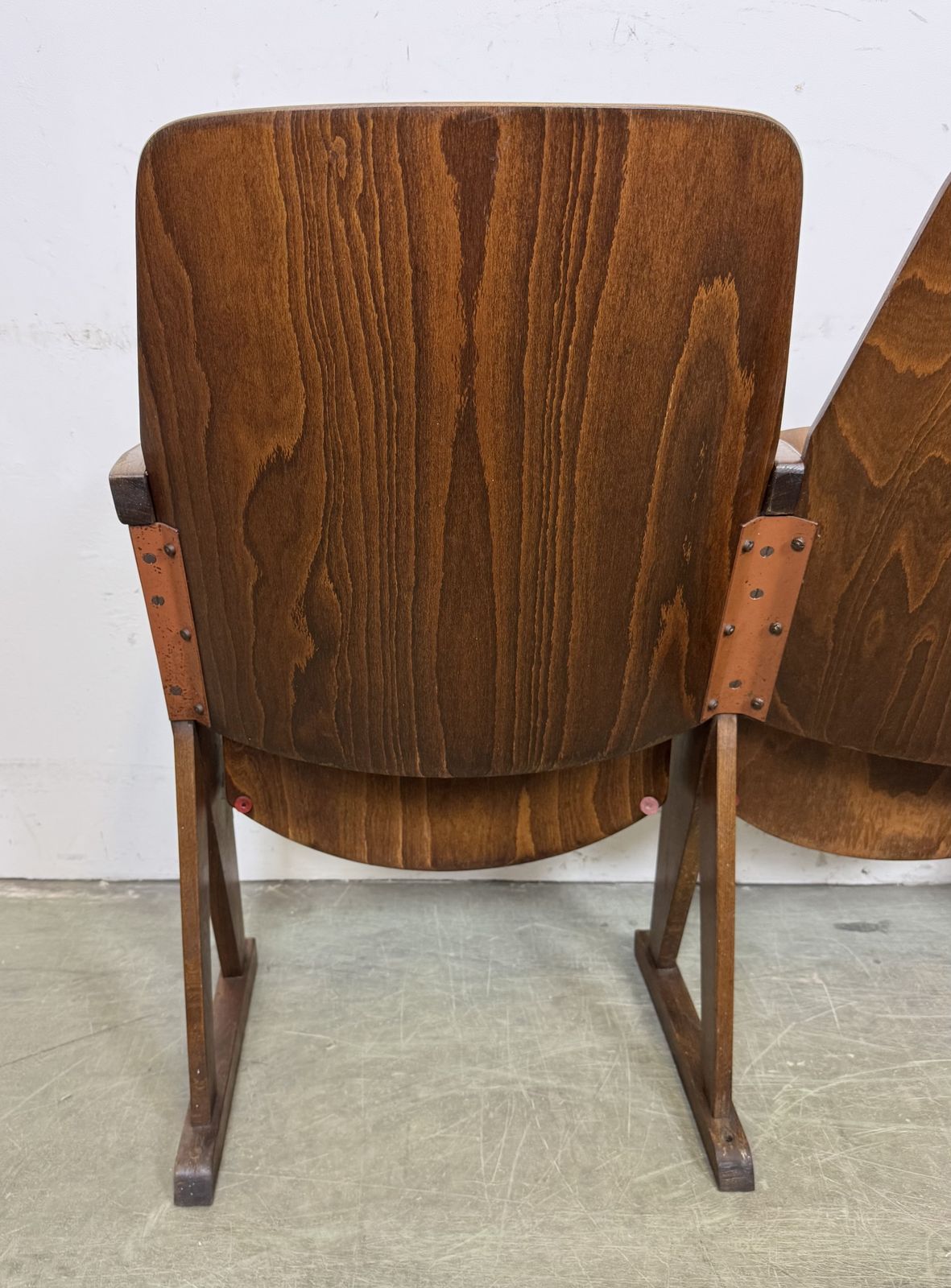 549.0 Vintage 3 Seat Cinema Theatre Bench From Ton, 1960s, 4x photo