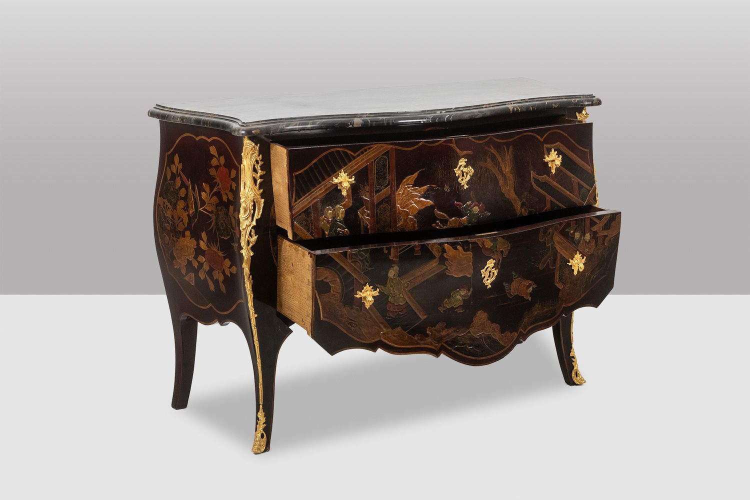 Lacquer Saute Chest Of Drawers With Marble. 1950s. photo furniture