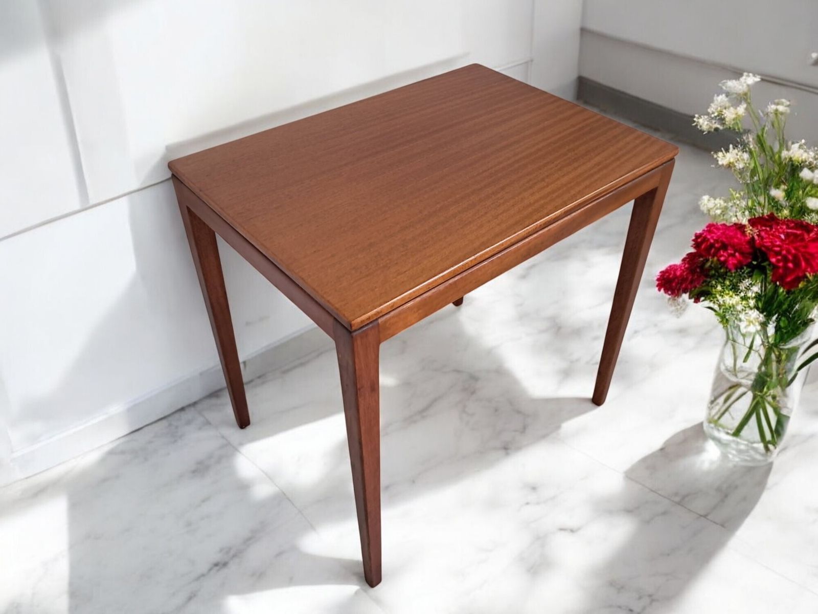 photo vinterior Mid Century Vintage Nest Of Tables Side Table Teak Retro Trio Danish Style 1960