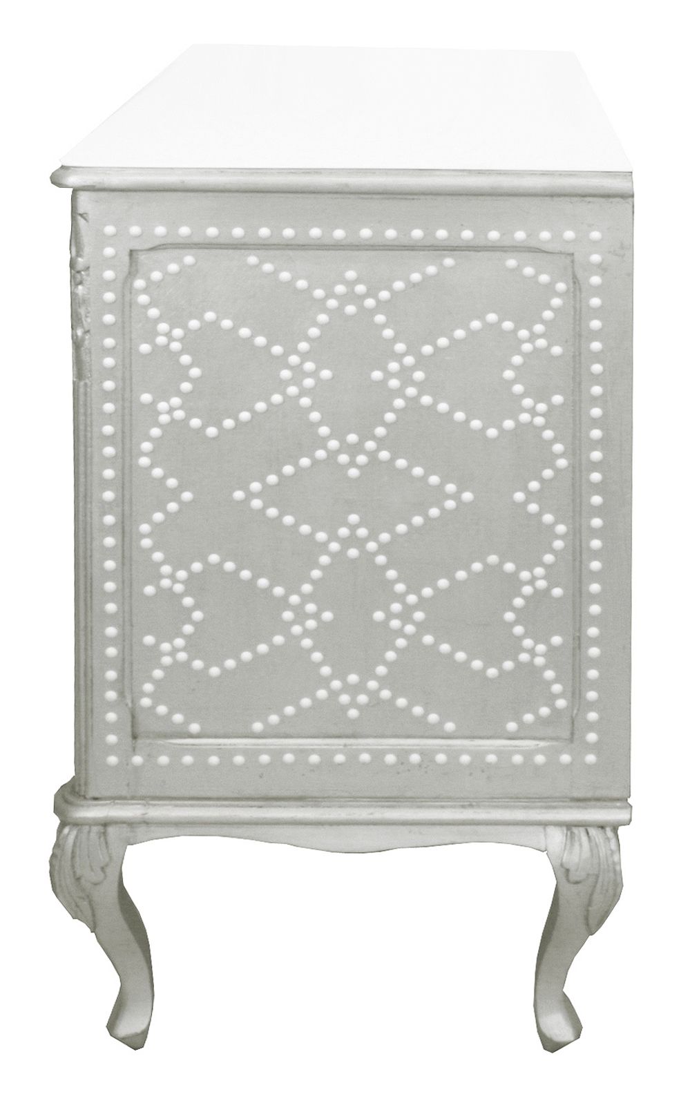 photo furniture "Classic Meets Plastic" Restyled Chest Of Drawers By Habitat Improver With Silver Leaf And White Lucite