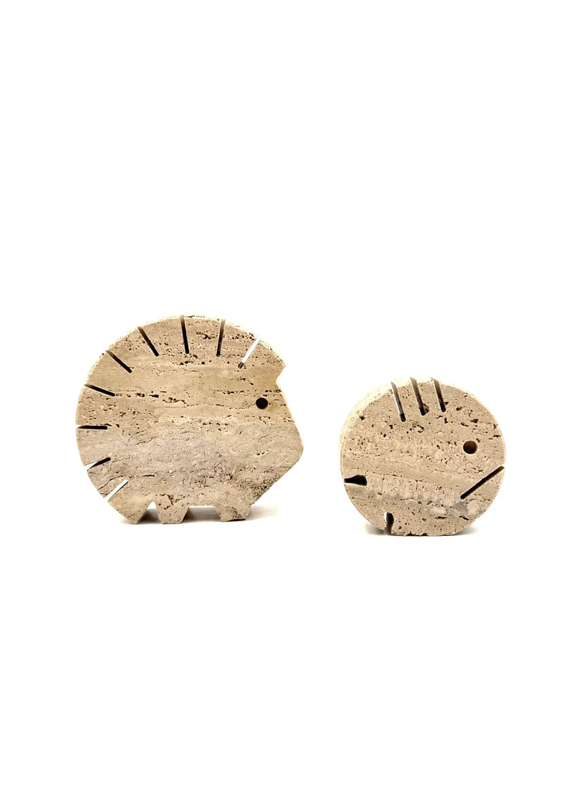 Travertine Figures Porcupine And Fish, Fratelli Mannelli, Italy 1970s photo Home Decor