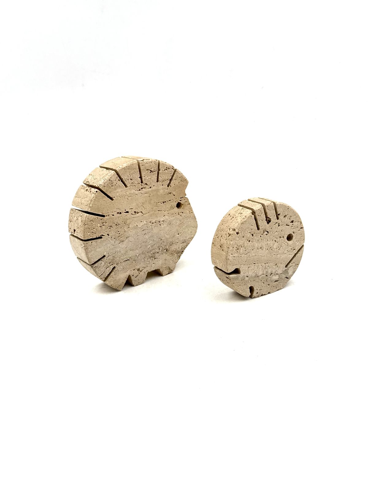 Travertine Figures Porcupine And Fish, Fratelli Mannelli, Italy 1970s photo vintage