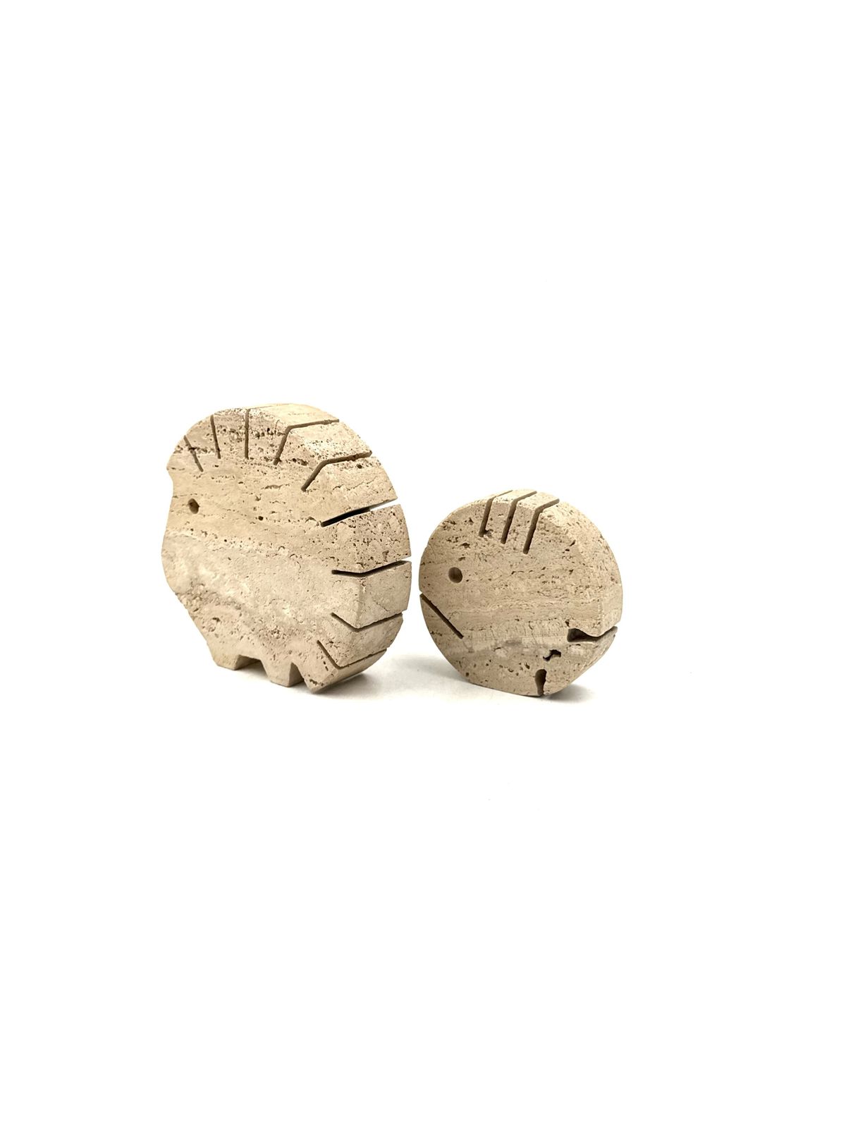photo vinterior Travertine Figures Porcupine And Fish, Fratelli Mannelli, Italy 1970s