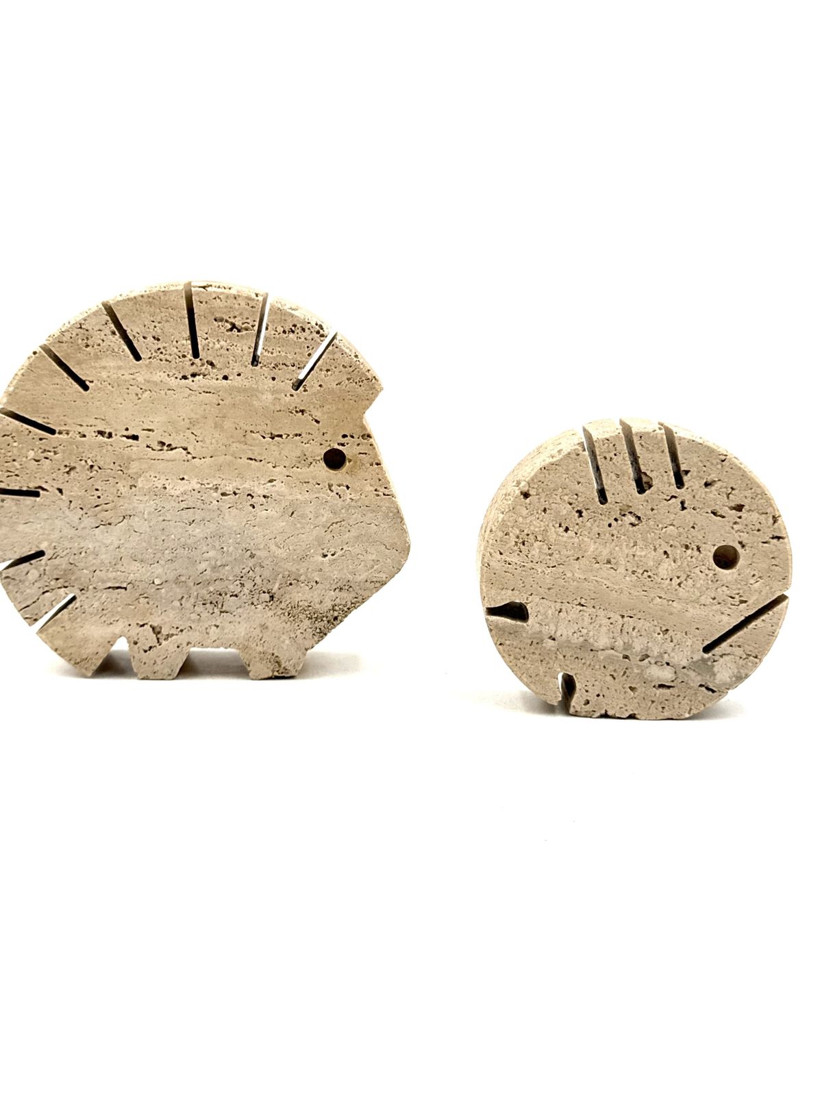 photo buy Travertine Figures Porcupine And Fish, Fratelli Mannelli, Italy 1970s