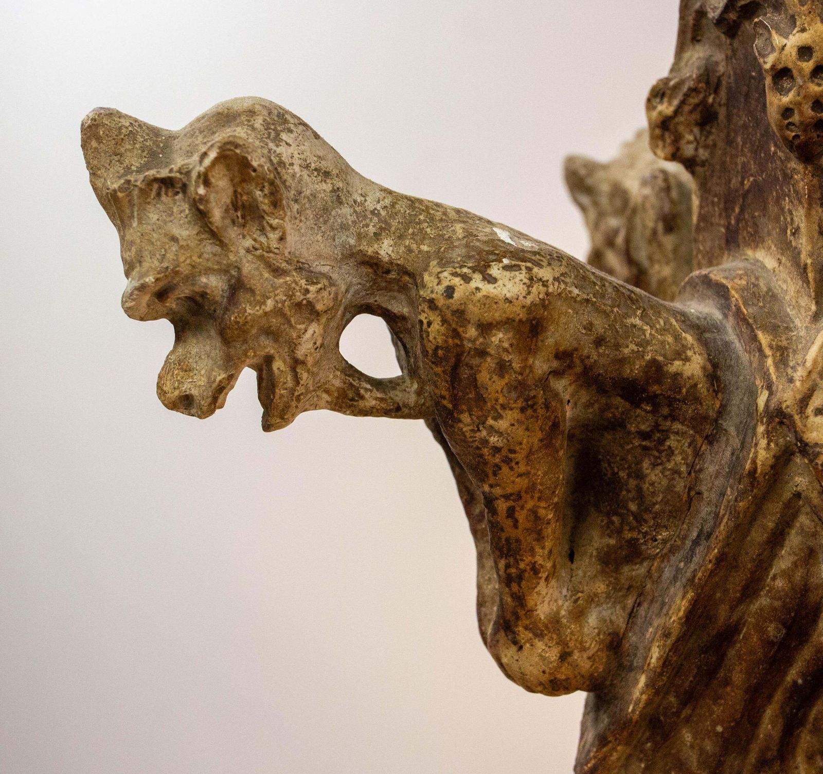 French Stuc Eight Gargoyles Chandelier Ceiling Pendant Midcentury Circa 1850 photo buy