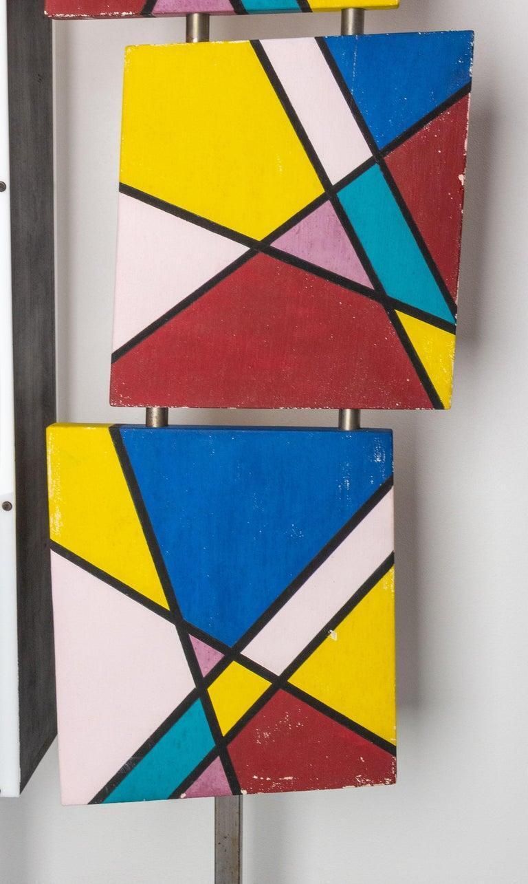 French Floor Lamp With Mondrian Style Paintings, Circa 1990 photo for sale