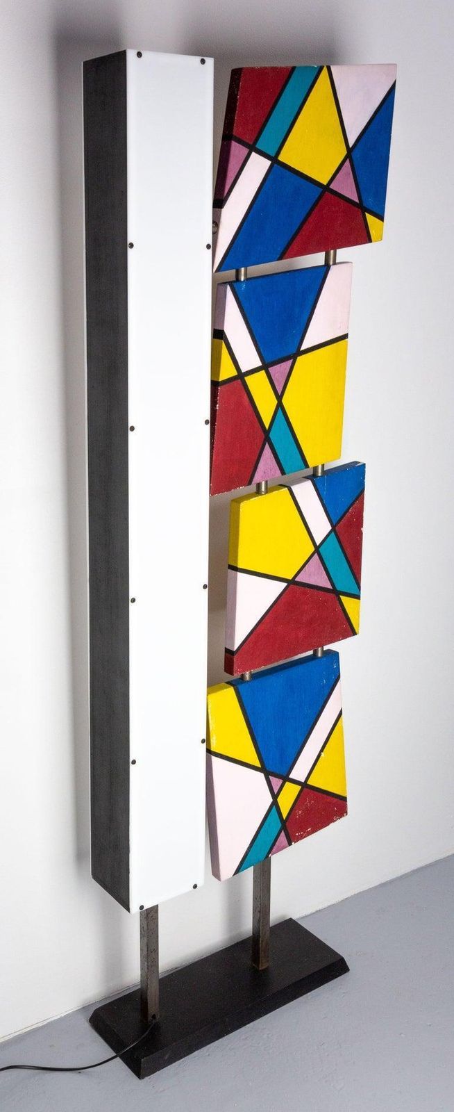 French Floor Lamp With Mondrian Style Paintings, Circa 1990 photo 998.0