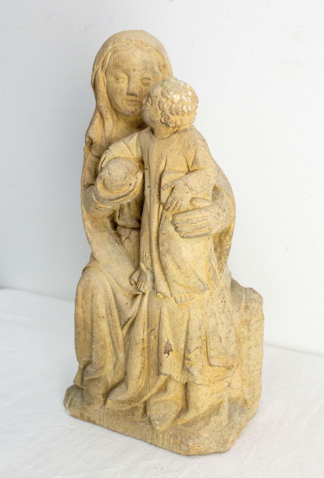 French Antique Statuette Virgin And Child Early 20 Th Century photo for sale
