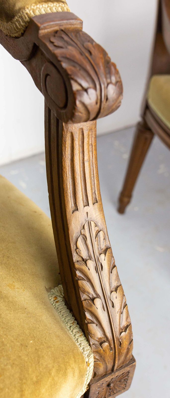 photo vinterior Pair Of French Open Armchairs Louis XVI Medallion Fauteuils, Circa 1900