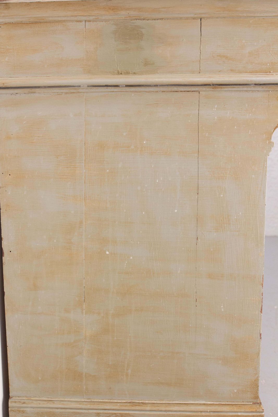 photo for sale Painted Wood & Marble Top Buffet Patinated & Decorared Cabinet, French, C 1900