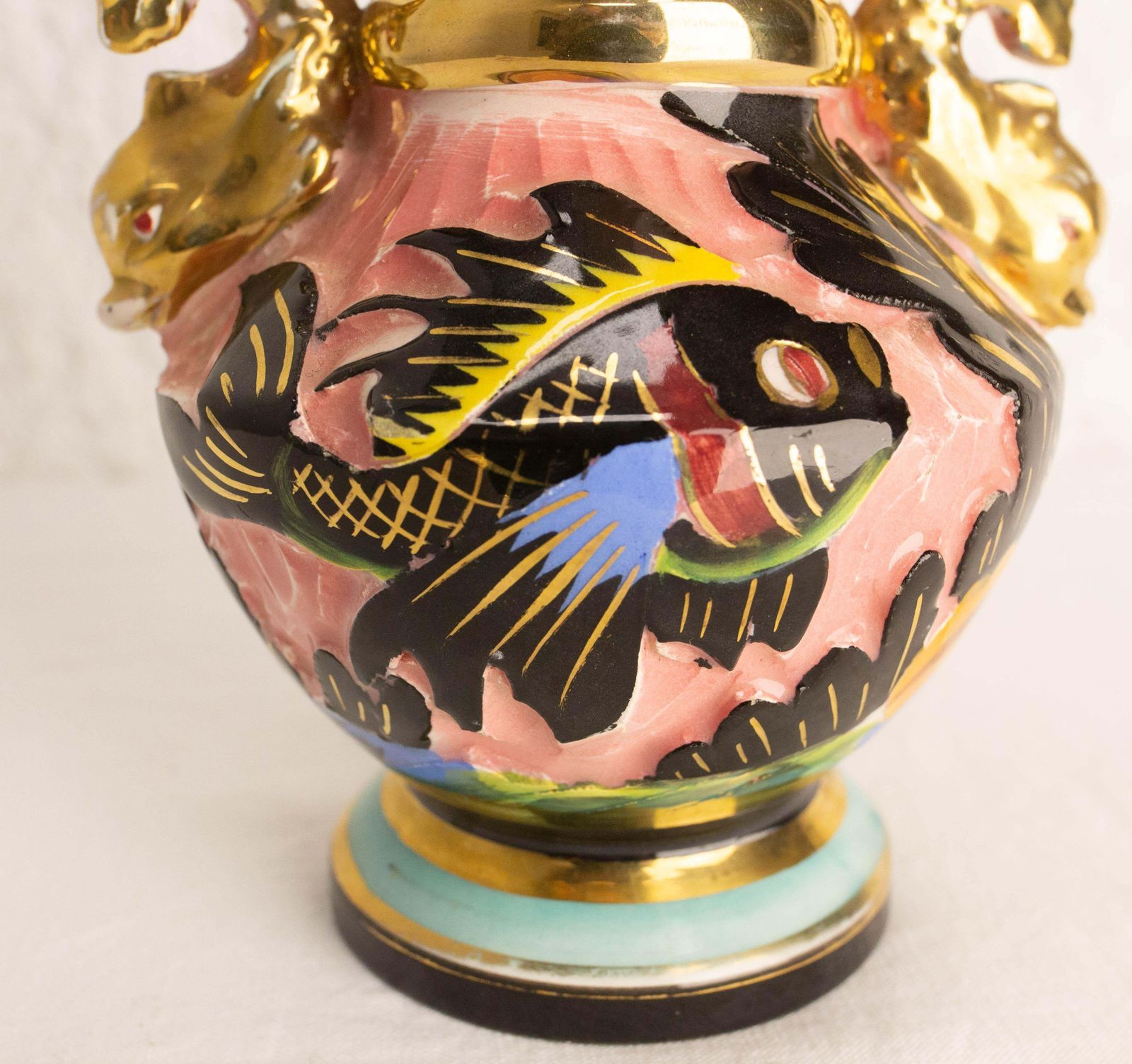 Cerdazur Monaco Ceramic Vase With Sea Decoration Mid Century French photo vintage
