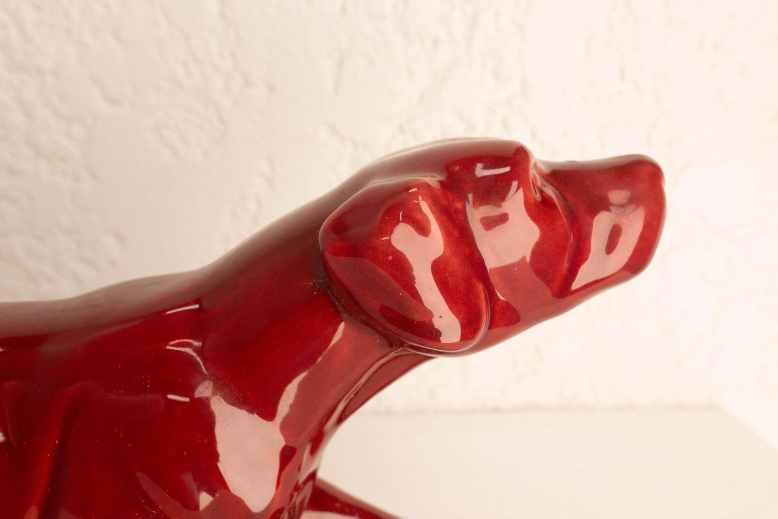 French Ceramic Red Statue English Setter On The Prowl Saint Clément Style C 1960 photo Art