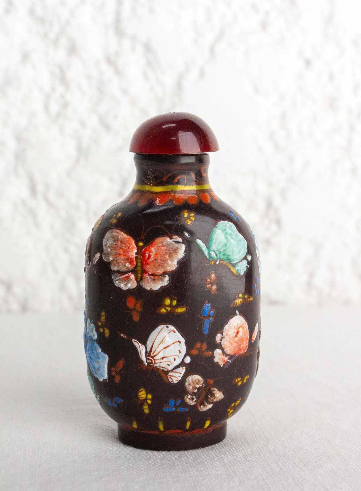Set Of Four Chinese Snuffboxes Or Snuff Bottles, Porcelain Enemaled Early 20th C photo buy