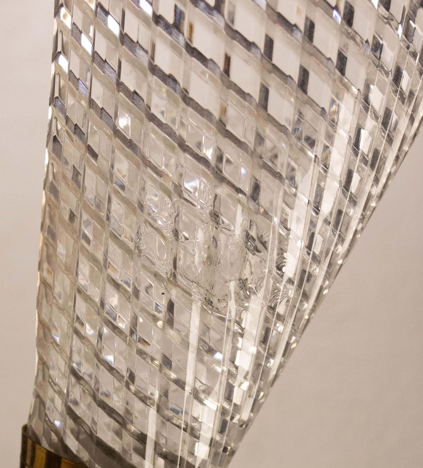 412.0 French Ceiling Pendant Glass & Brass Chandelier Lustre Guariche Style Circa 1960 photo