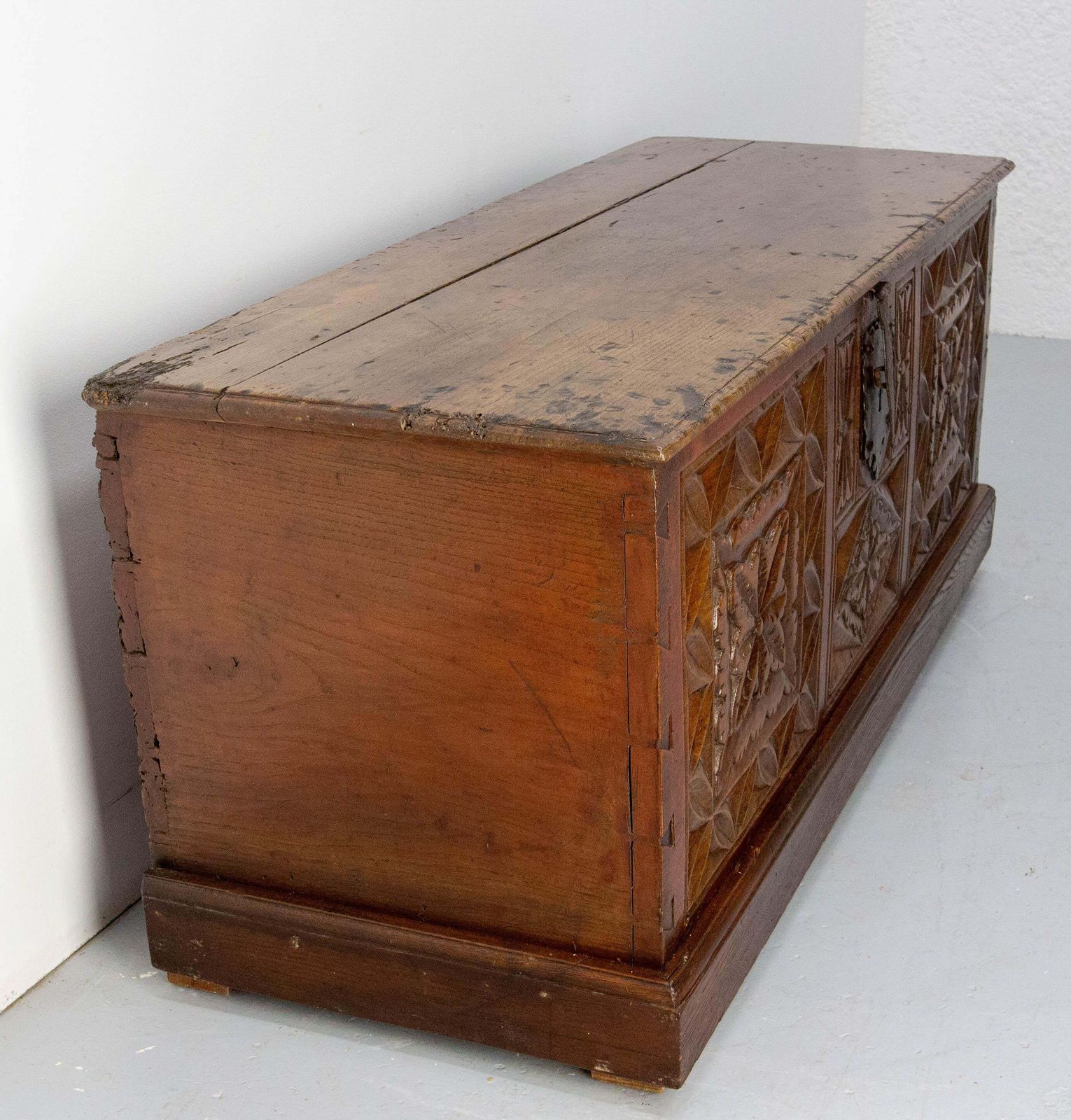 18th Century Chest Or Coffer Carved Oak, End Of Bed French Provincial photo 1852.0