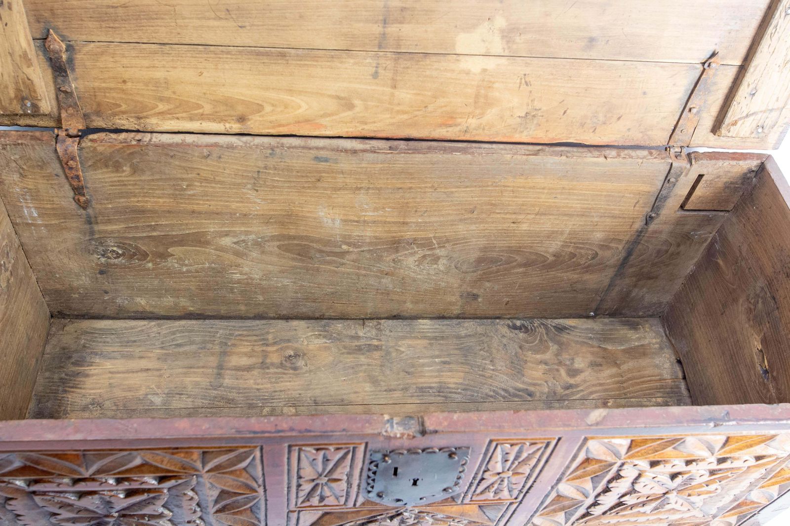 photo furniture 18th Century Chest Or Coffer Carved Oak, End Of Bed French Provincial