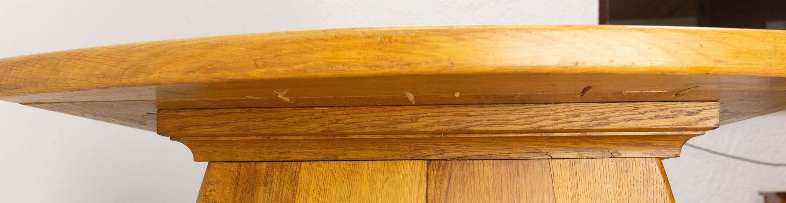 Massive Oak Table Art Nouveau Inspiration, France, Mid 20th Century photo buy