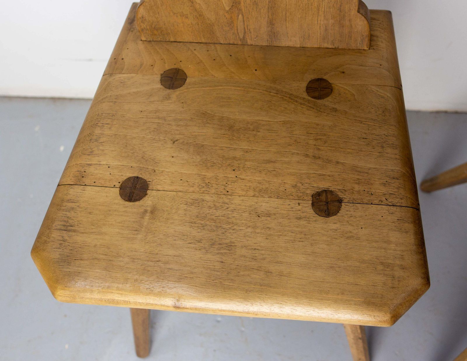 photo buy Midcentury French Pair Of Side Poplar Chairs Swiss Alp Style, Early 19th Century