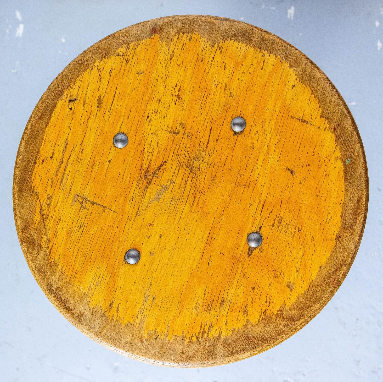 Nertherlands Pair Of Scholar Stools From Amsterdam Beech And Metal, Circa 1950 photo buy