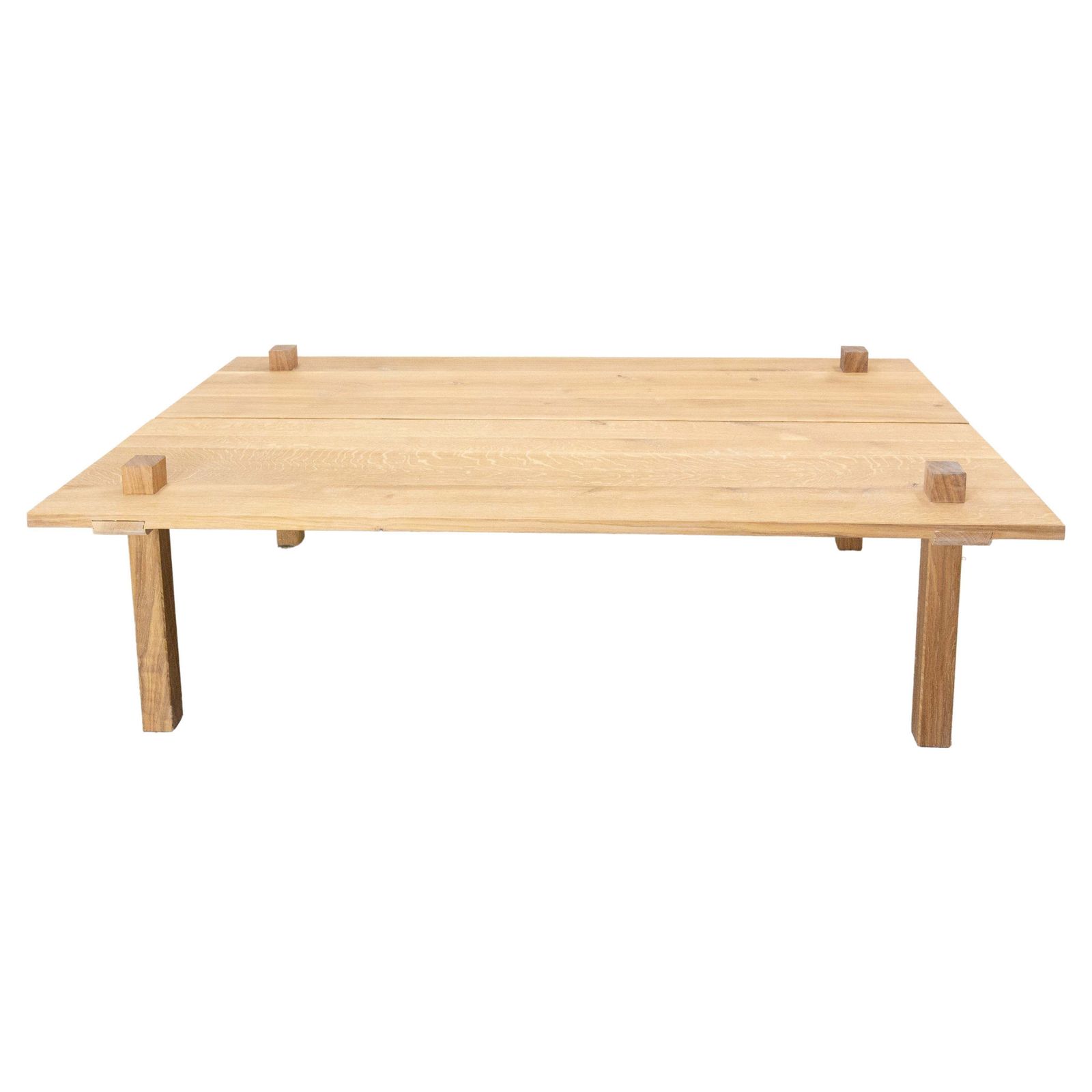 French Oak Coffee Table Brutalist Style Original Creation By S Lamarre, 2023