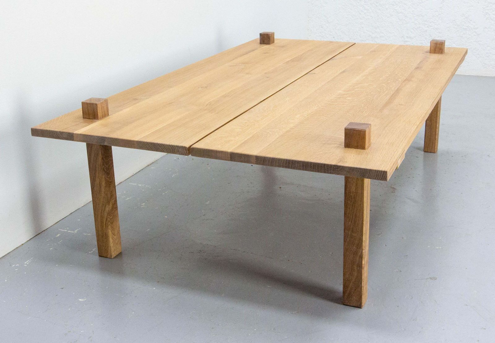 French Oak Coffee Table Brutalist Style Original Creation By S Lamarre, 2023 photo Furniture