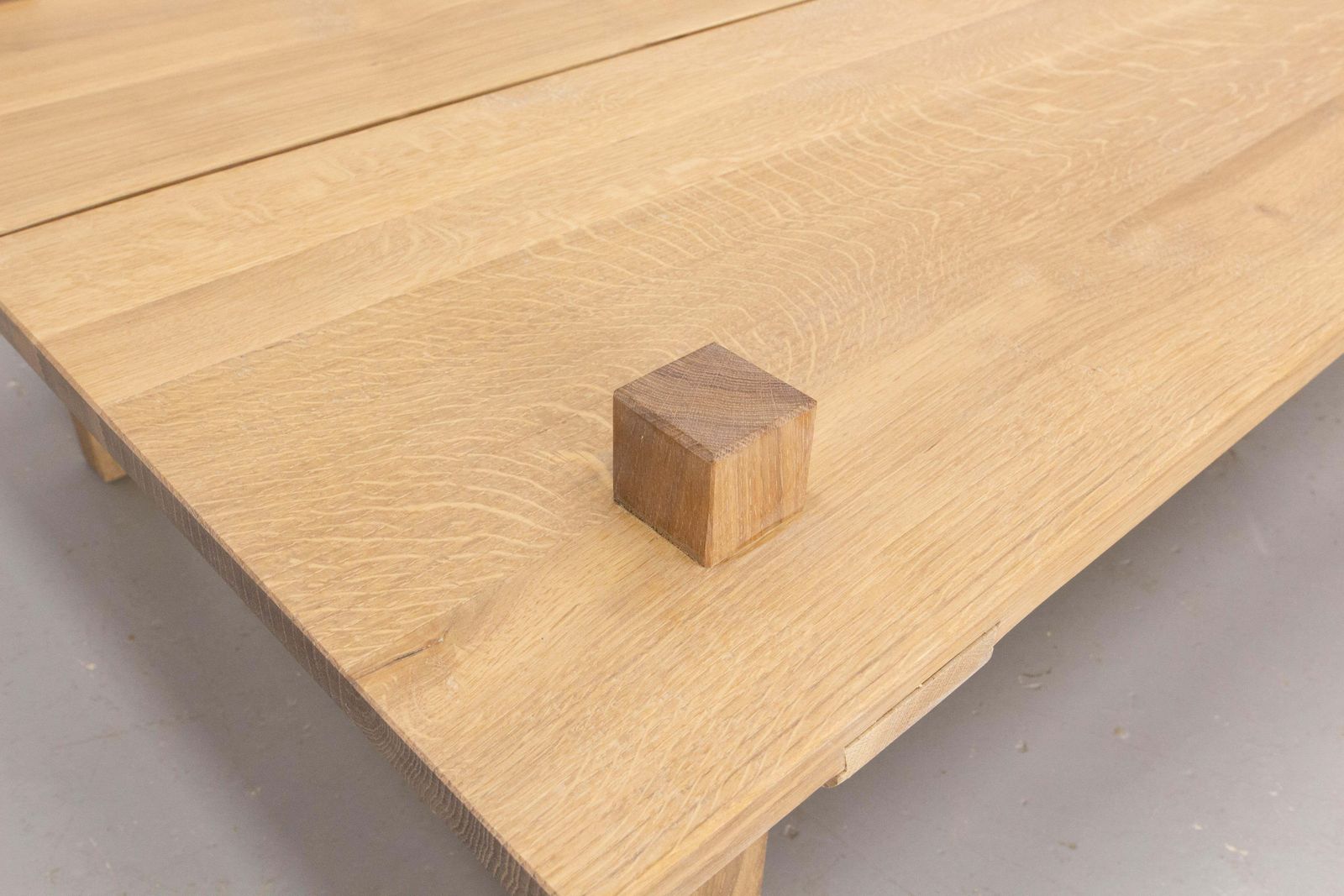 French Oak Coffee Table Brutalist Style Original Creation By S Lamarre, 2023 photo vinterior