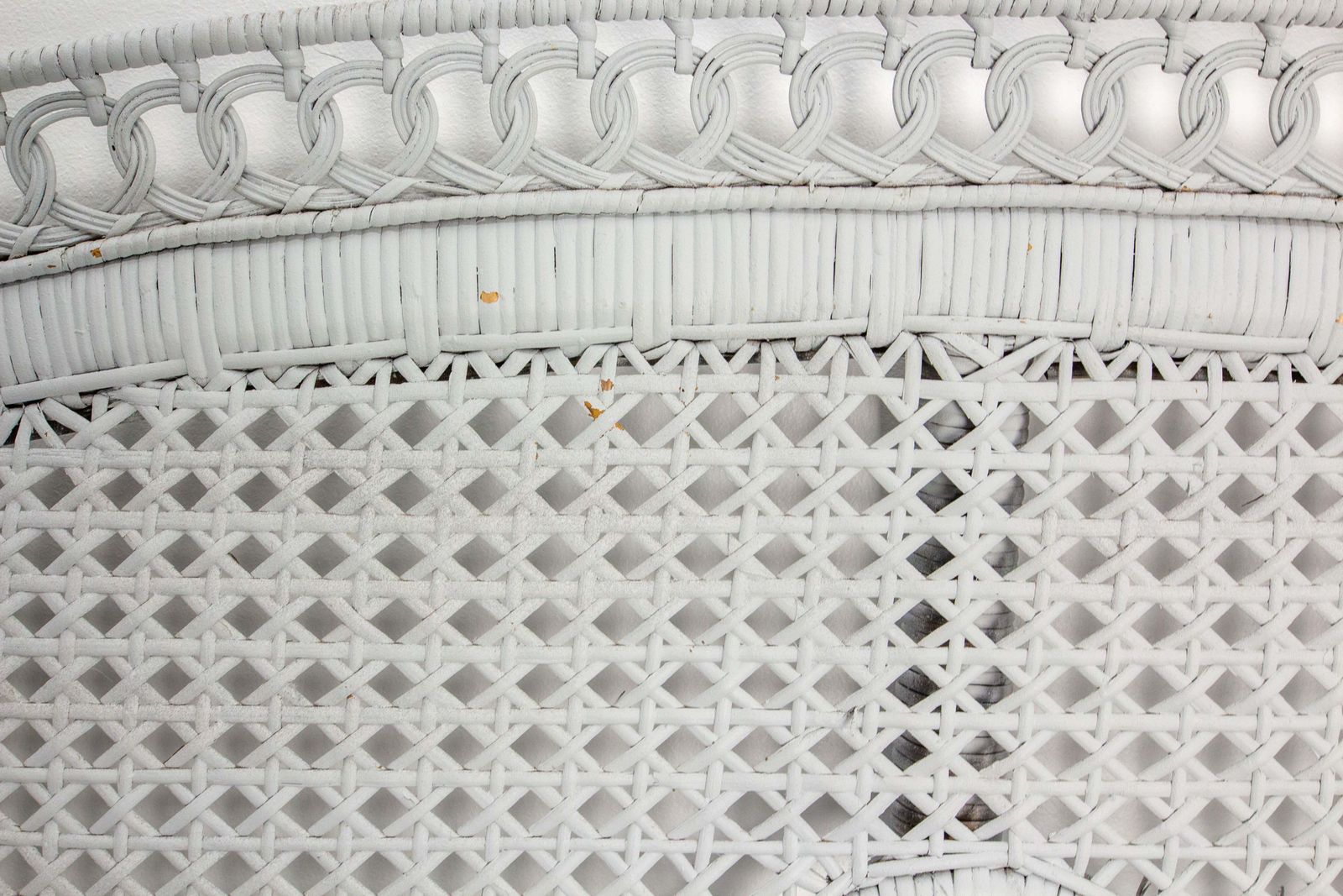 French Headboard Rattan And Wicker Queen Size, Midcentury photo vinterior