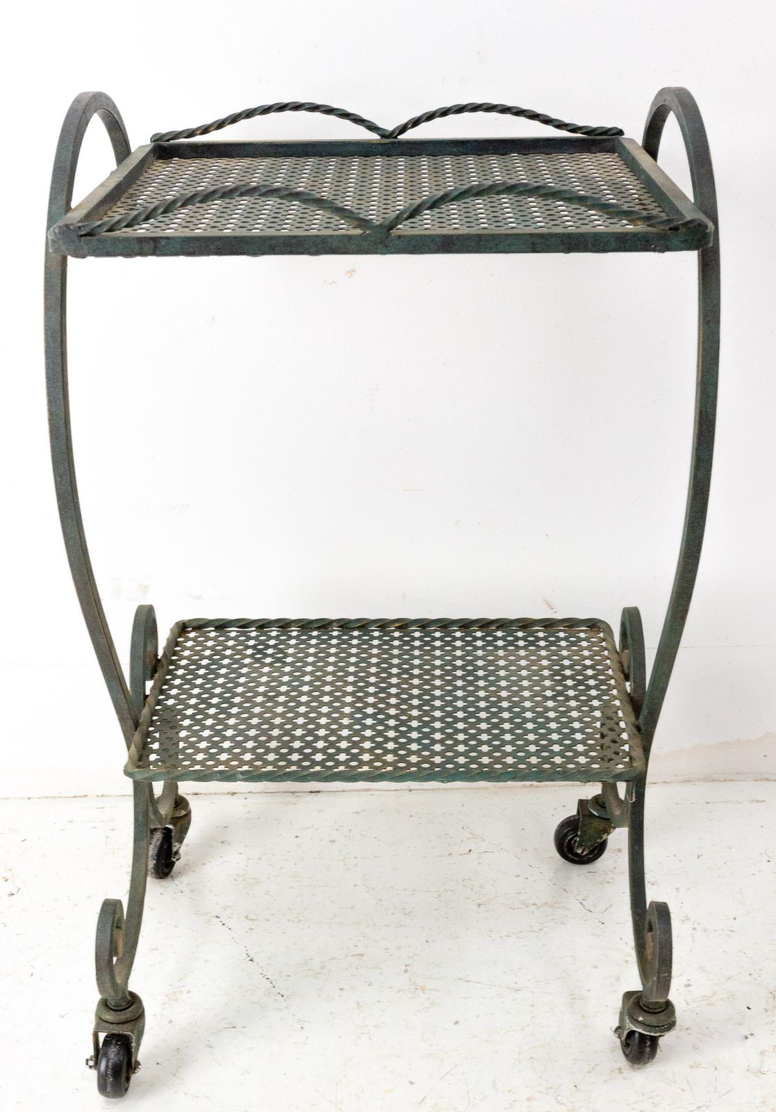 French Iron Table Trolley Console Desserte Side Table End Sofa With Wheels, 1960 photo for sale