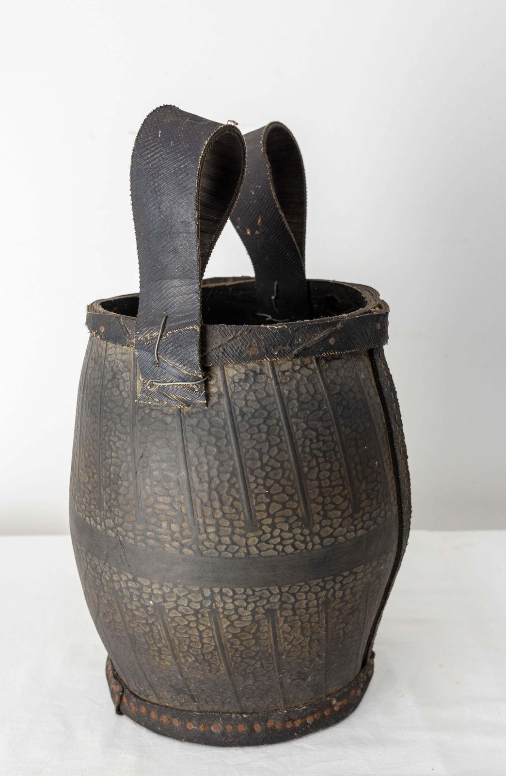Portuguese Hand Made Rubber Basket Or Cachepot Mid Century photo buy