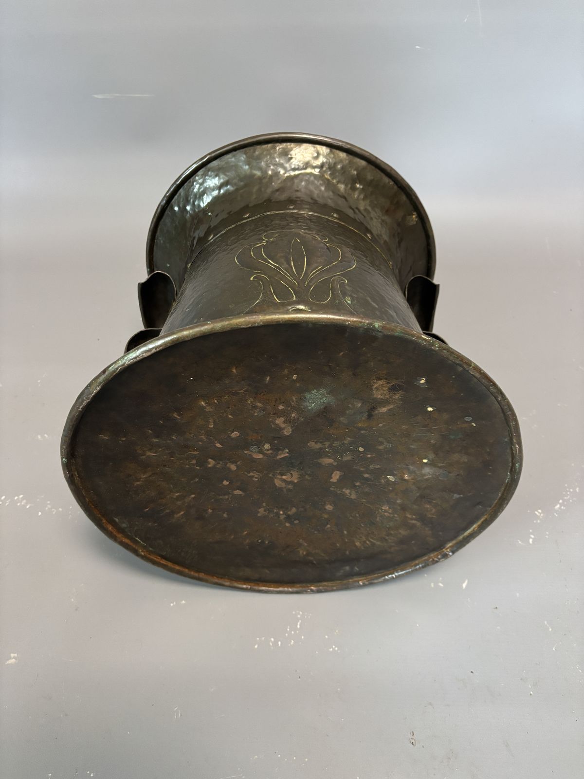 Arts & Crafts Copper Log Bin photo for sale
