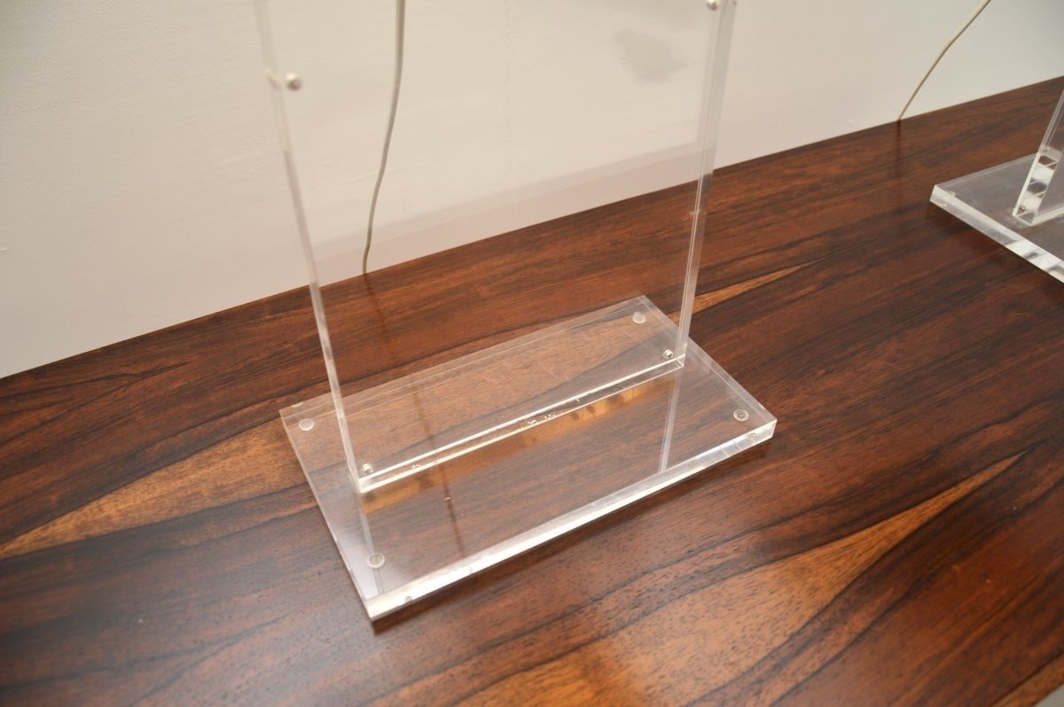 Pair Of Vintage French Acrylic Table Lamps photo vinterior