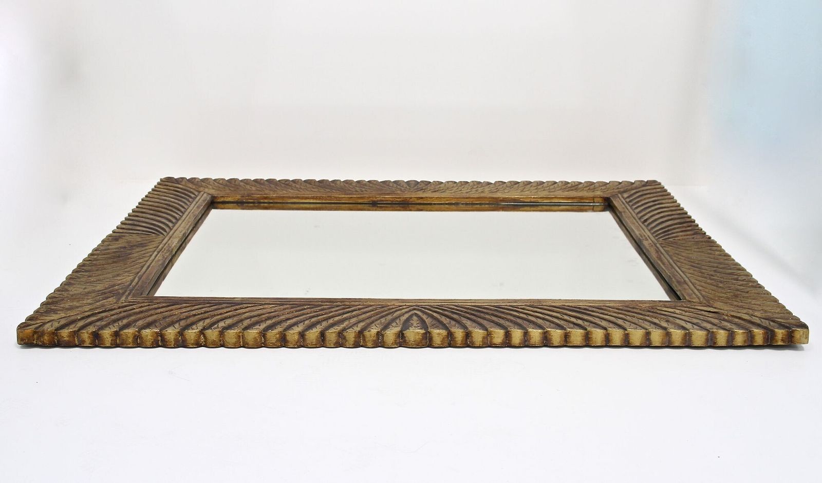 3900.0 Monumental Gilt Mid Century Wall Mirror, Handcarved, Italy Circa 1940/50 photo