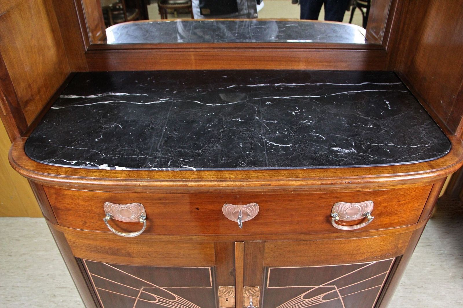 photo furniture 20th Century Art Nouveau Mahogany Cabinet/ Buffet By August Ungethüm, At Ca 1900
