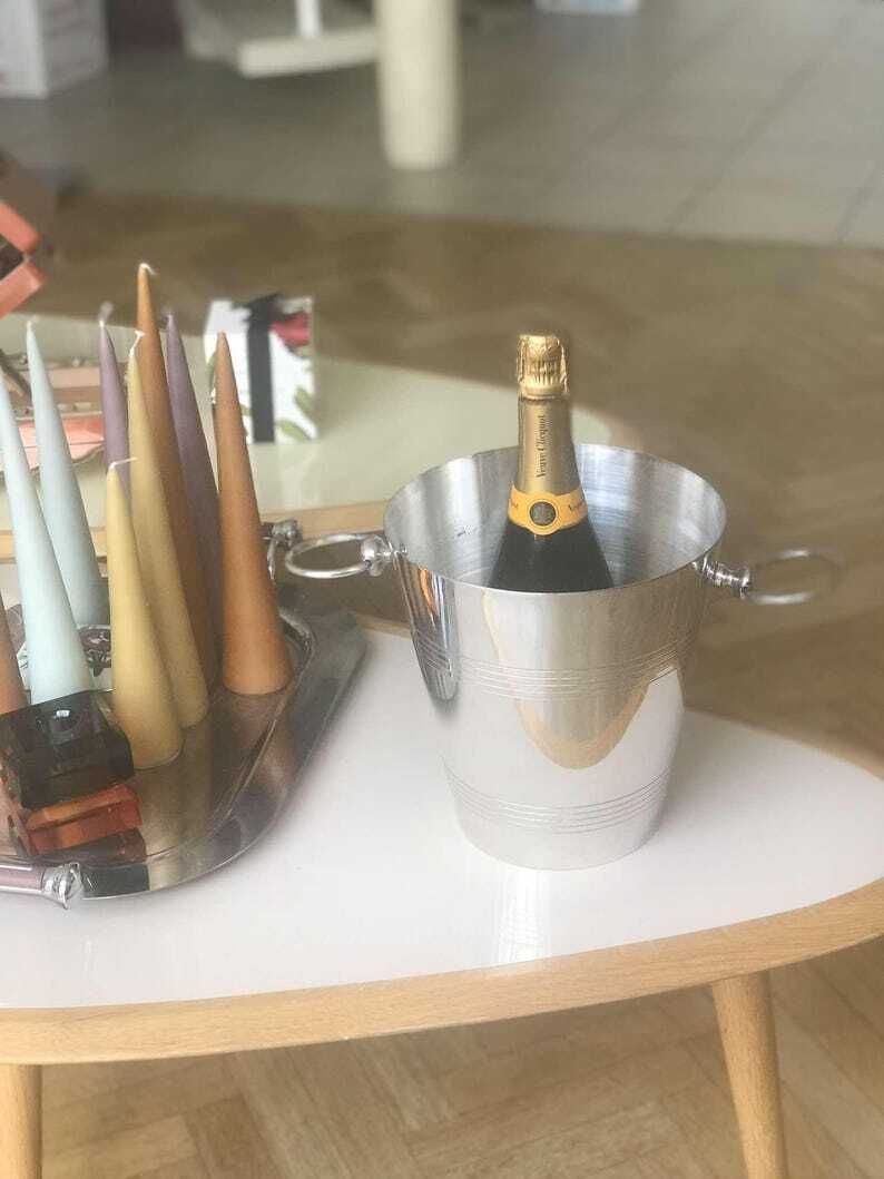 photo furniture Champagne Emmer Wijnkoeler Ijsemmer Bardecoratie Wijnkoeler Emmer Huwelijkscadeau Barwagen Decoratie Art Deco Stijl Decoratie Cadeau Bar