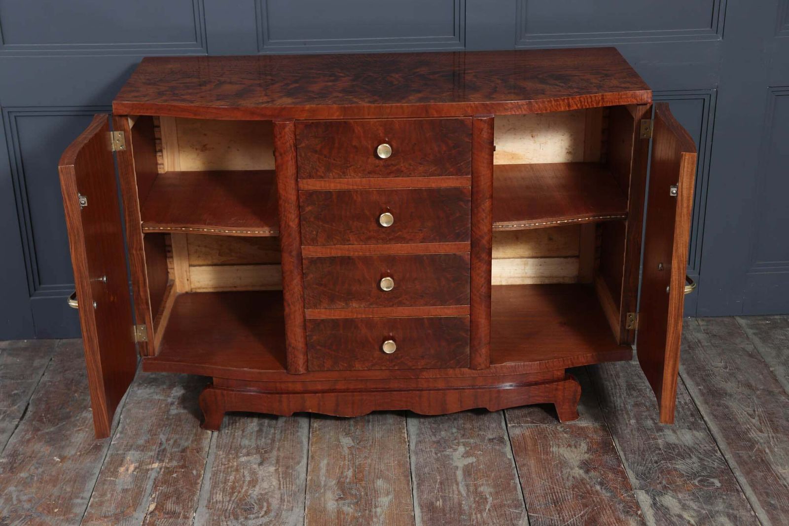 photo furniture French Art Deco Small Sideboard In Walnut