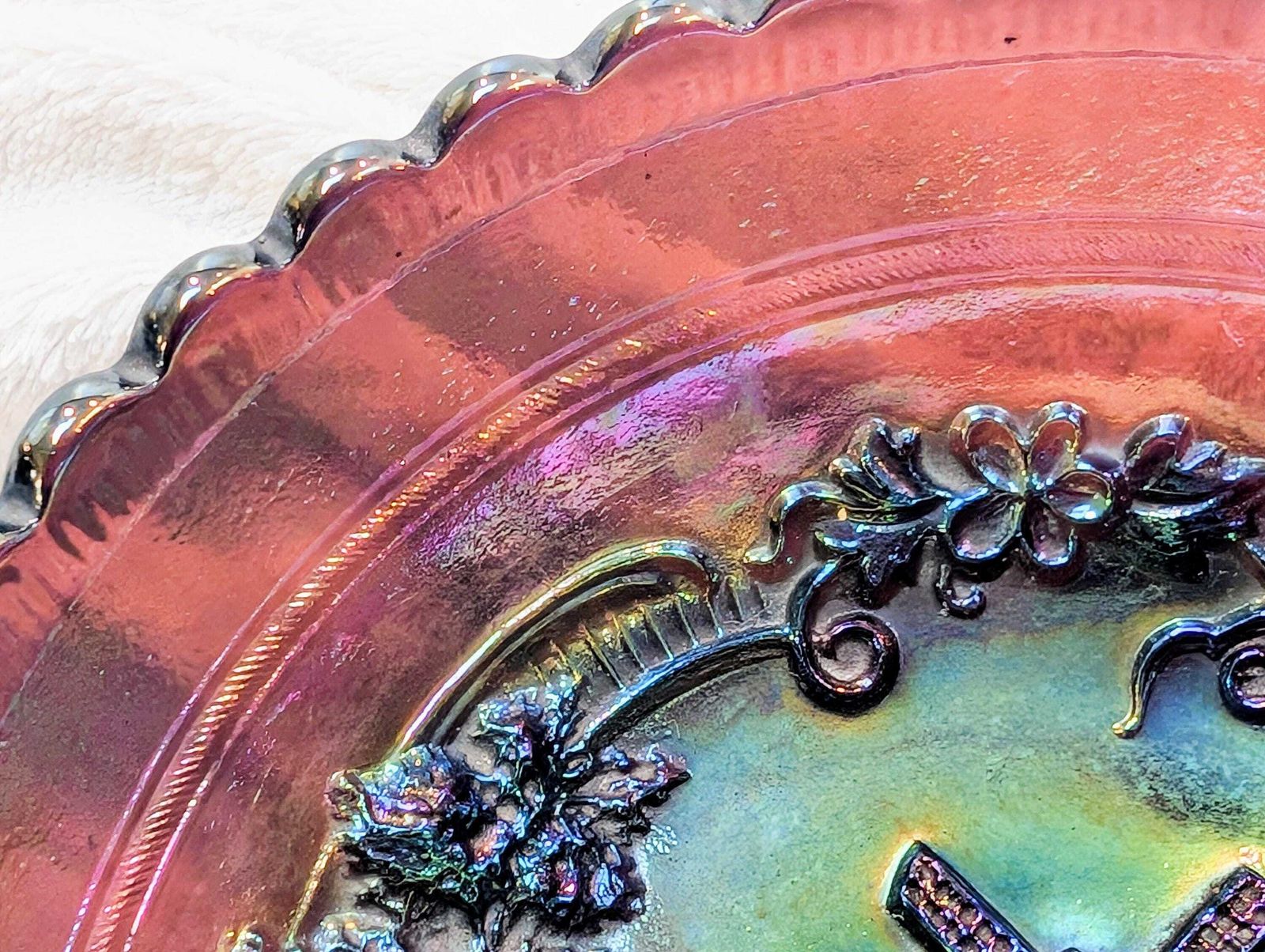 Antique Rare Colour Imperial Windmill Amethyst Carnival Glass Bowl   Design Circa 1915 photo for sale