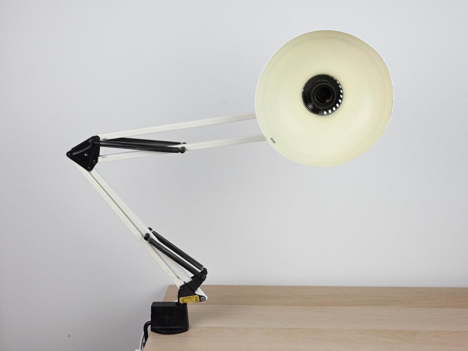 Industrial Desk Lamp, Industrial Lamp, Architect Lamp, Desk Lamp, Mid Century Lamp, White Lamp, Mid Century Lighting, Table Lamp Desk Light photo for sale