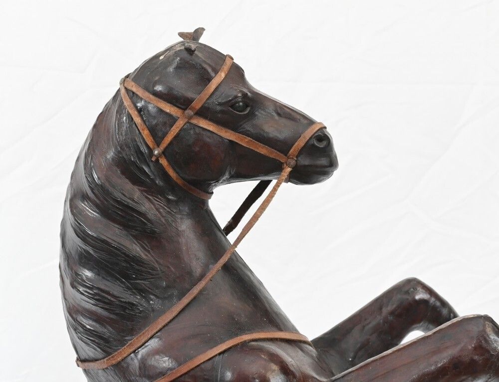 Hand Carved Pony Horse Statue   French Wood Carving photo furniture