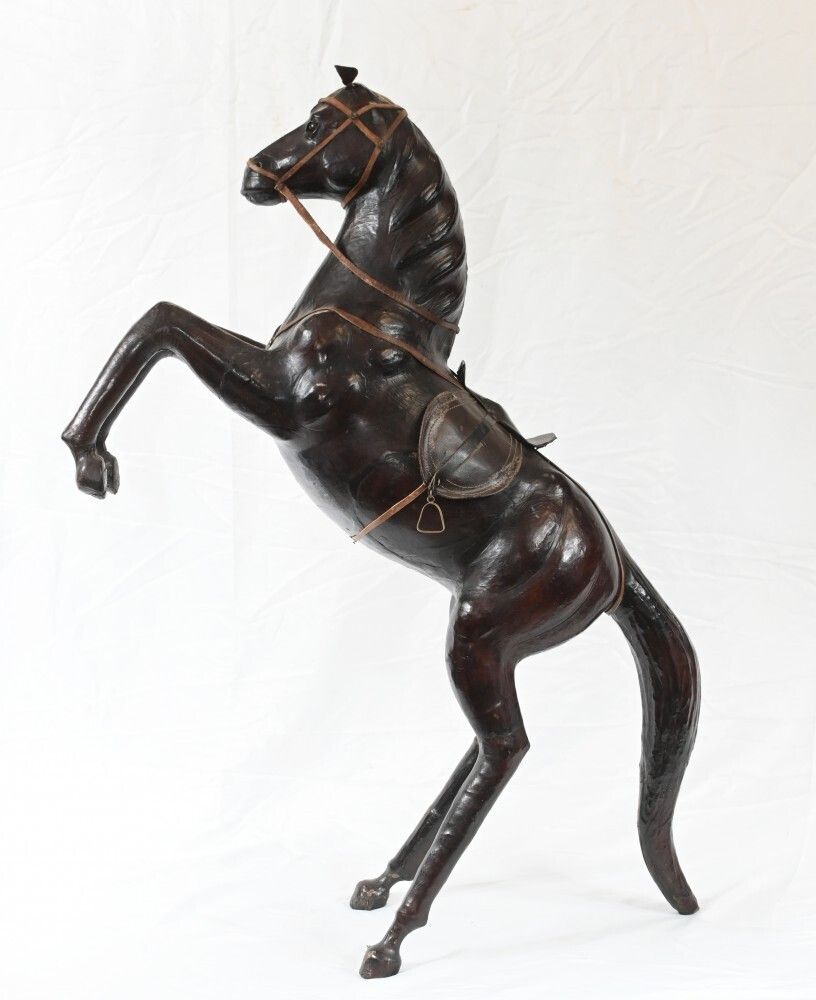 Hand Carved Pony Horse Statue   French Wood Carving photo vinterior